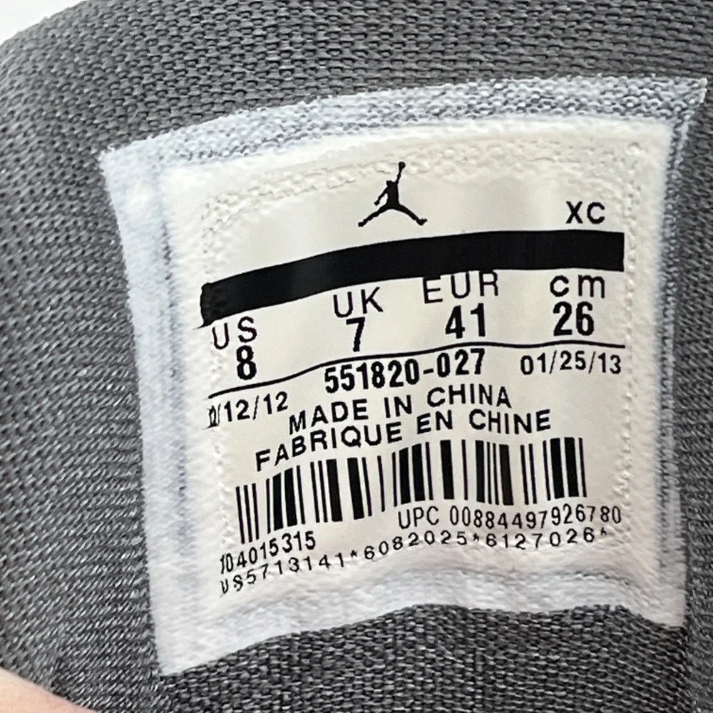 2013 Jordan‎ Flight Luminary Cool Gray Bright Citrus 551820-027 Men's Size 8